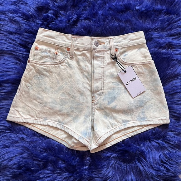 New! RE/DONE 70s High Rise Denim Shorts - Picture 4 of 8